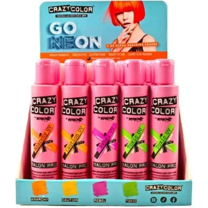 Crazy Color Salon Pro Semi Permanent UV/Blacklight Reactive Hair Color - 20pc Display