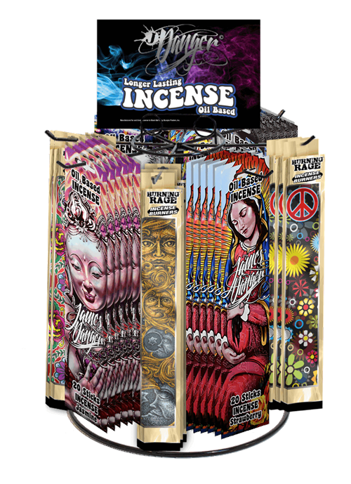 JDH 24pk Incense and 12pc Burning Rage? Ashcatcher Display