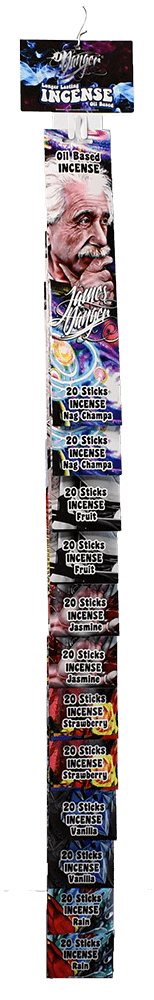 JDH Incense 12pk Clip Strip Display