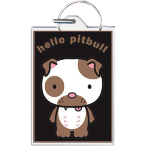 Hello Pitbull Keychain - 1.5" x 2"