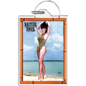 Bettie Page - Beach Keychain - 1.5" x 2"