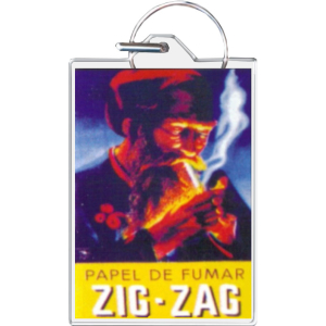 Zig Zag Smoking Keychain - 1.5" x 2"