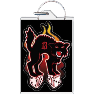 Black Cat 13 Keychain - 1.5" x 2"