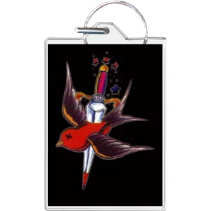 Bird & Dagger Keychain - 1.5" x 2"