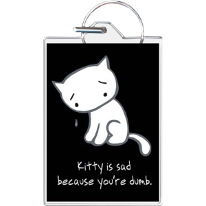 Kitty You're Dumb Keychain - 1.5" x 2"