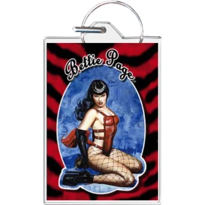 Bettie Page - Pony Girl Keychain - 1.5" x 2"