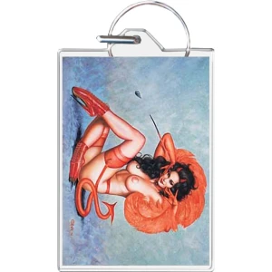 Devil Girl Keychain - 1.5" x 2"