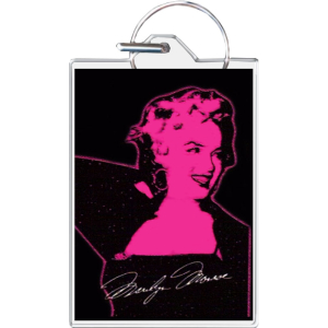 Marilyn Monroe - Black Keychain - 1.5" x 2"