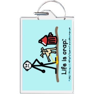 Life Is Crap - Dog Pee Keychain - 1.5" x 2"