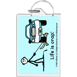 Life Is Crap - Dog Walk Keychain - 1.5" x 2"