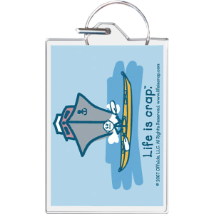 Life Is Crap - Ocean Kayak Keychain - 1.5" x 2"