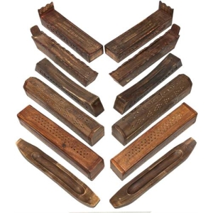 Assorted Teak Incense Boxes - Set of 12