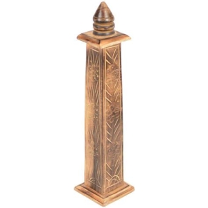 Tower Incense Box - Carved Wood