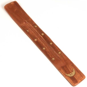 Incense Ash Catcher - Brass Inlay - 10" - Moon