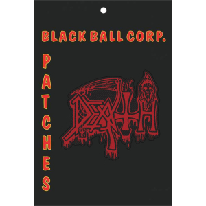 Death Logo Cut Out 4" x 3.5" Printed Woven Patch