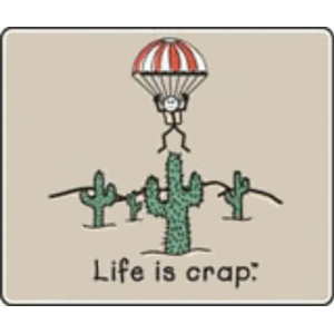 Life Is Crap - Parachute - Sticker - Closeout