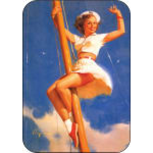 Gil Elvgren - Anchors A-Wow Large Sticker 2 1/2" x 3 3/4" - Clearance