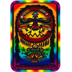 Indian Psychedelic Large Sticker 2 1/2" x 3 3/4" - Clearance