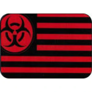Biohazard Flag Large Sticker 2 1/2" x 3 3/4" - Clearance