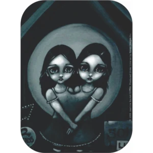 Big Eyed Twins - Mini Sticker 2" x 2 3/4" - Clearance