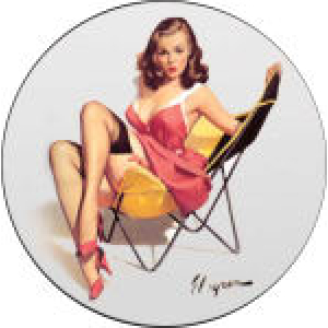 Gil Elvgren - That Low Down Feeling Sticker - 2 1/2" Round - Clearance