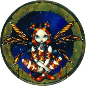 Strangeling - Starry Night Fairy Sticker - 2 1/2" Round - Clearance