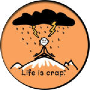 Yoga Life Is Crap Sticker - 2 1/2" Round - Clearance