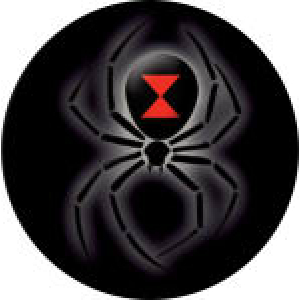 Black Widow Sticker - 2 1/2" Round - Clearance