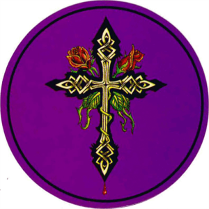 Celtic Cross & Roses Sticker - 2 1/2" Round - Clearance