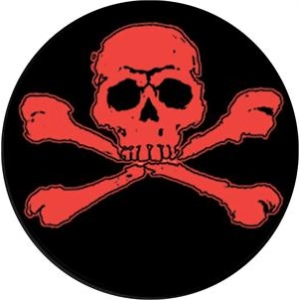 Skull & Crossbones Sticker - 2 1/2" Round - Clearance