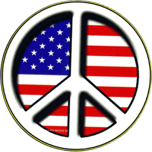 Peace Flag Sticker - 2 1/2" Round - Clearance