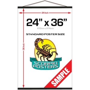 24" Pine Wood Poster Hanger - Black