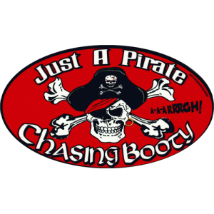 Pirate Chasing Booty - Large - 4.5" x 6" - Sticker