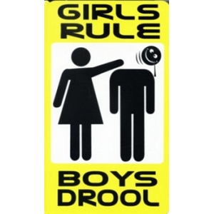 Girls Rule, Boys Drool - Large - 4.5" x 6" - Sticker