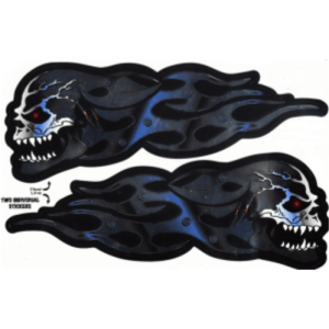 Skull Flames - Large - 4.5" x 6" - Sticker