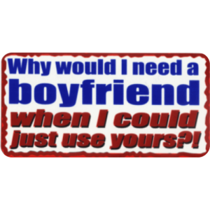 Why Would I Need Your Boyfriend - 3.5" x 2.5" - Sticker