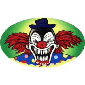 Evil Clown - Large - 4.5" x 6" - Sticker