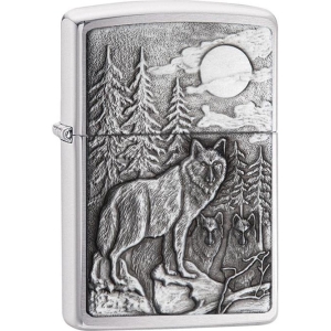 Timber Wolves Emblem - Brushed Chrome Zippo Lighter