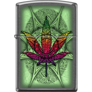 Psychedelic Leaf Grey Dusk Zippo Lighter