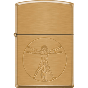 Vitruvian Man Brushed Brass Zippo