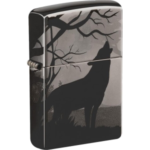 Wolves Design Black Ice Zippo Lighter