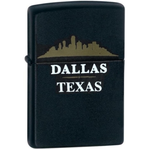 Dallas Skyline Black Matte Zippo Lighter