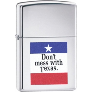 Don't Mess with Texas High Polish Chrome Zippo Lighter