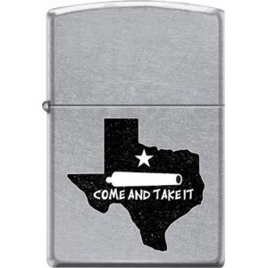 Come & Take It Brushed Chrome Zippo Lighter
