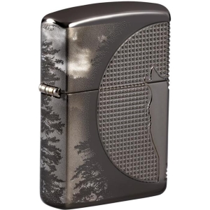 Armor Wolf Design Black Ice Zippo Lighter
