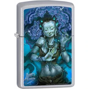 James Danger Harvey - Buddha Dancer Satin Chrome Zippo Lighter