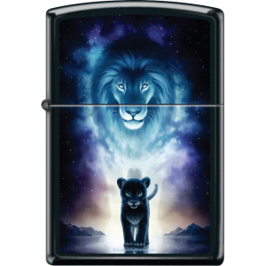 A King's Path Lion by JoJoe Black Matte Zippo Lighter
