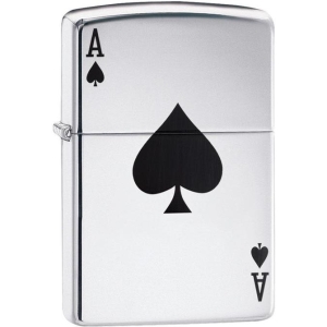 Lucky Ace - High Polish Chrome Zippo Lighter