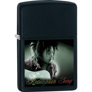 Bob Marley Zippo Lighter - Playing Guitar Black Matte