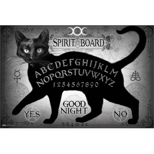 Black Cat Spirit Board Alchemy Fantasy Poster - 36" x 24"